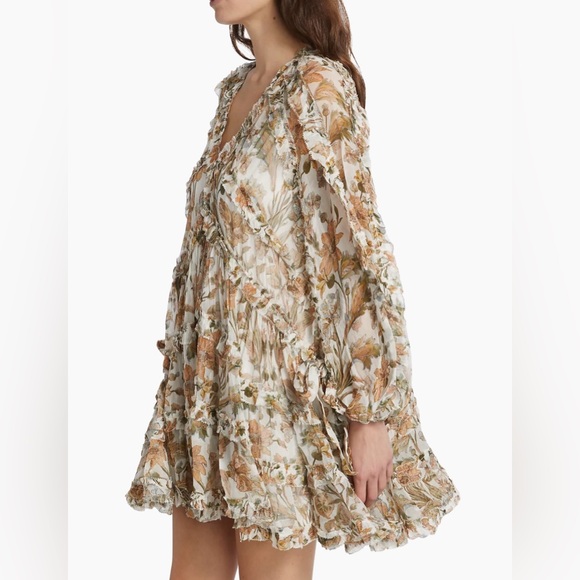 NWT AU2 Zimmermann Chintz Floral Frill Minidress - Picture 4 of 16